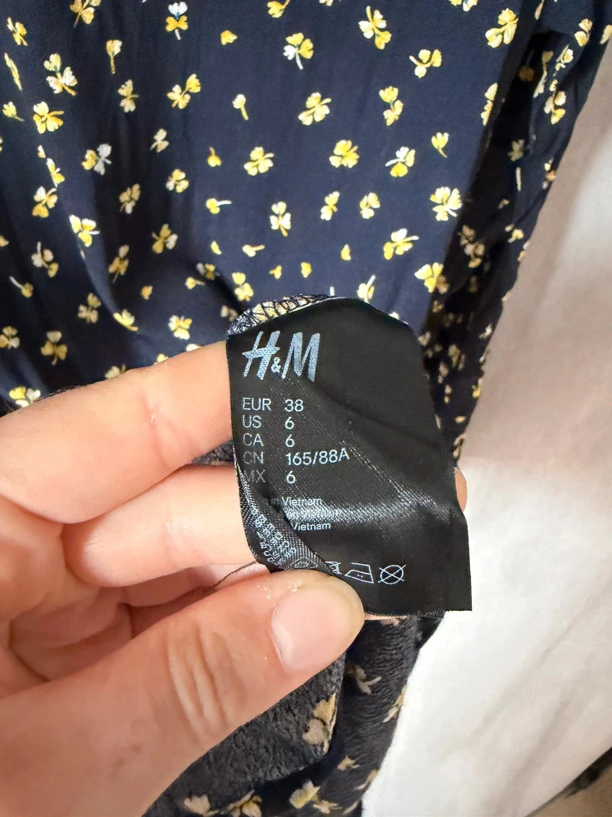 Vestido H&m azul marino y amarillo talla 38 – photo 3